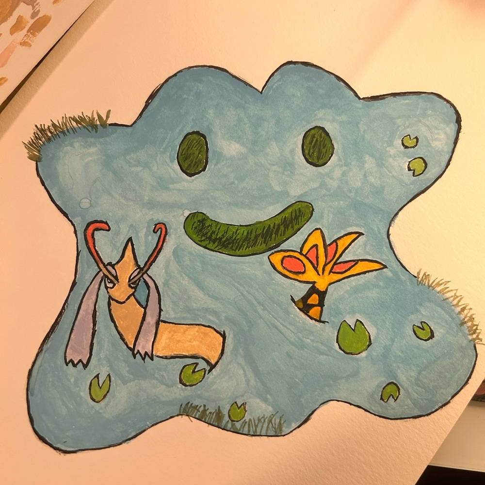 This is a one of a kind Pokémon painting and it is also hand painted by myself